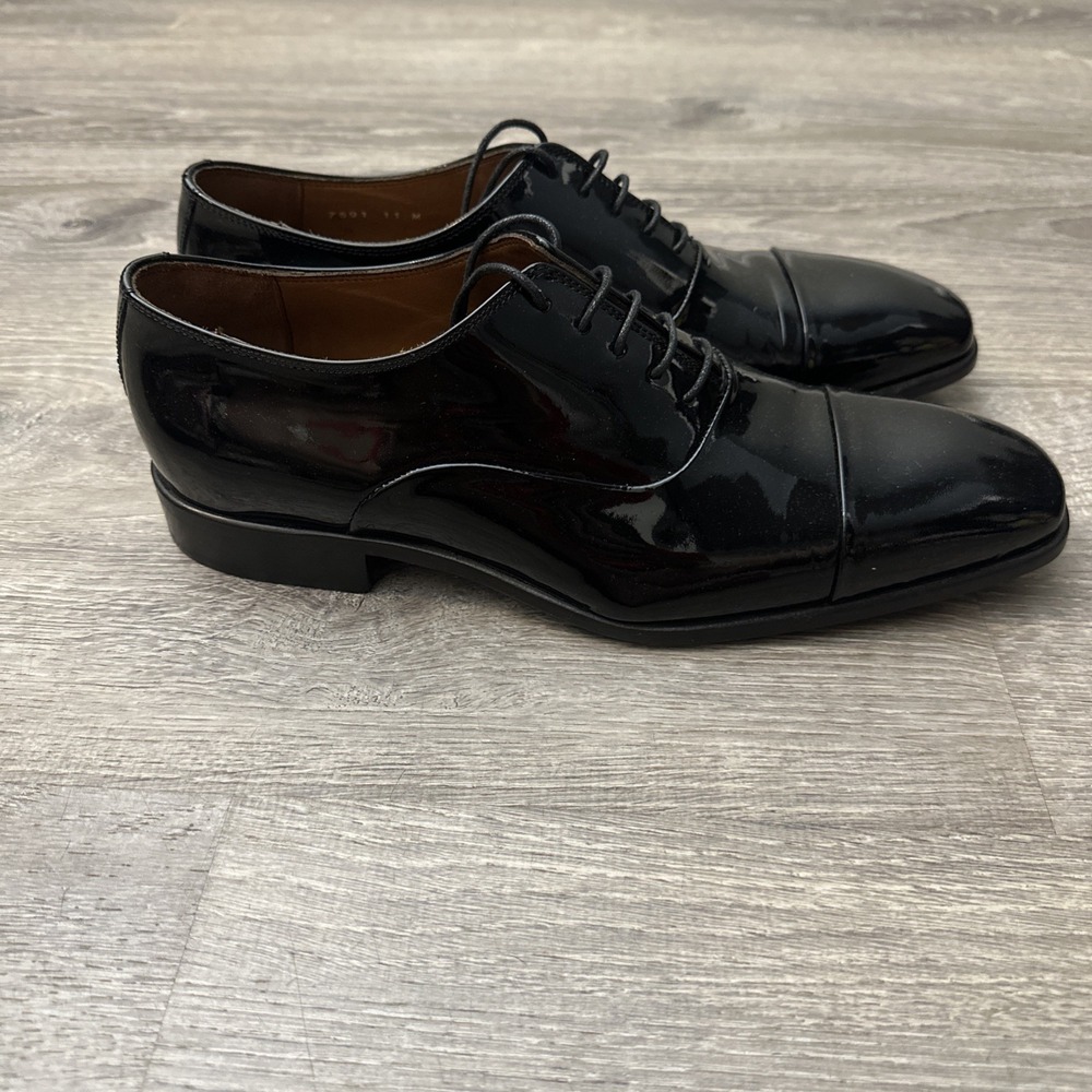 Massimo Matteo Firenze Cuoio (Hand Made Italy) Black Leather Men's 11 Cap Toe
